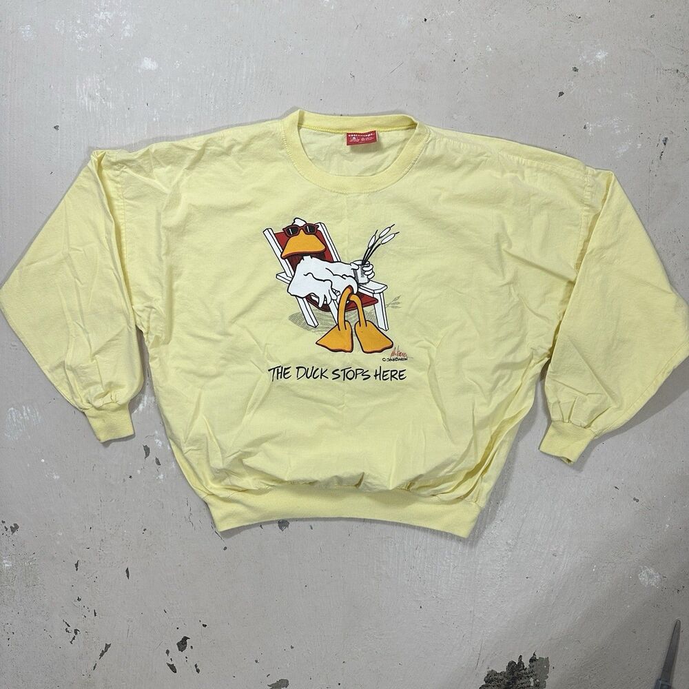 VTG John Baron The Duck Stops Here Mens Large T Graphic Tee Vintage Style